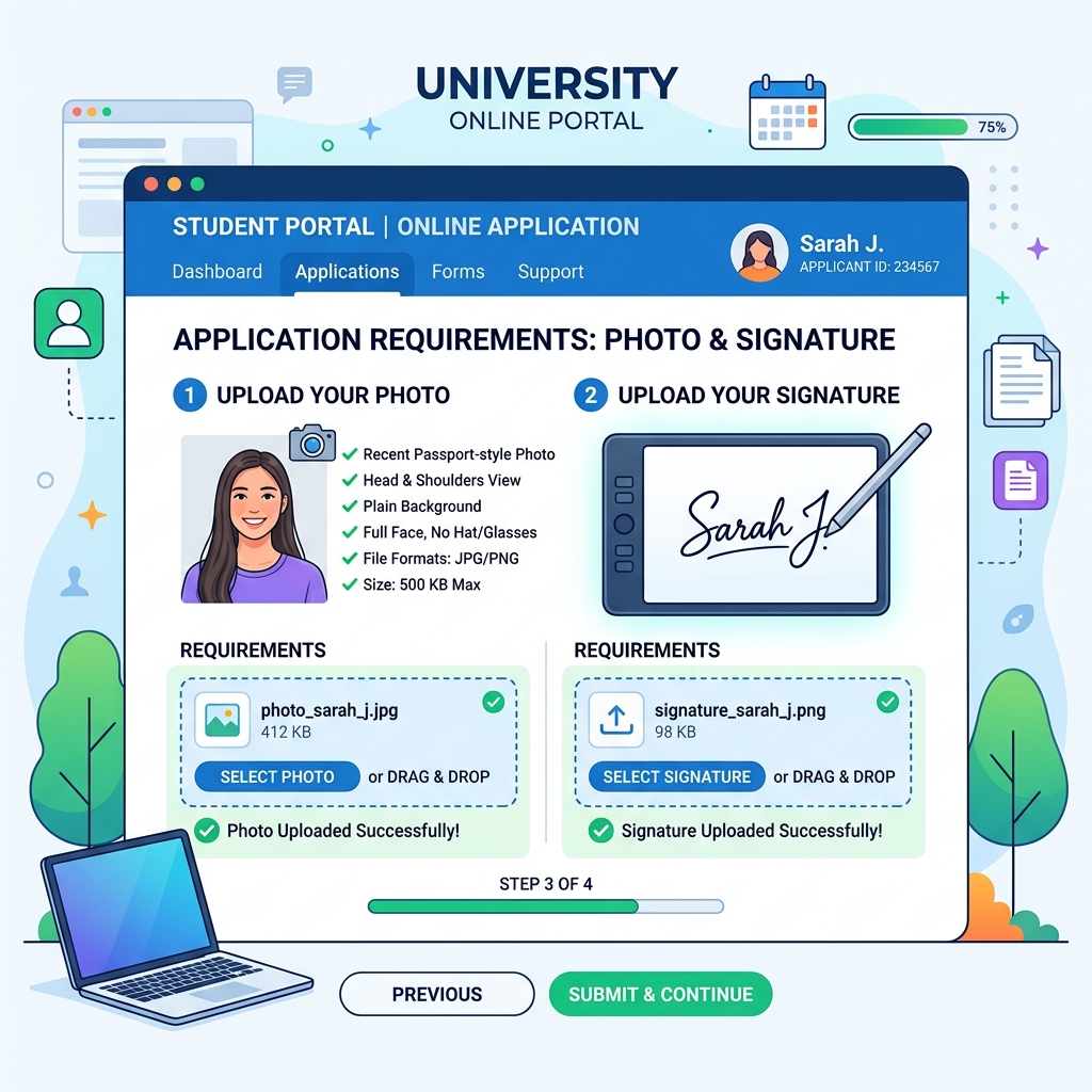 Photo & Signature Resizing for College Admissions: DU, JEE, NEET & CUET Specs