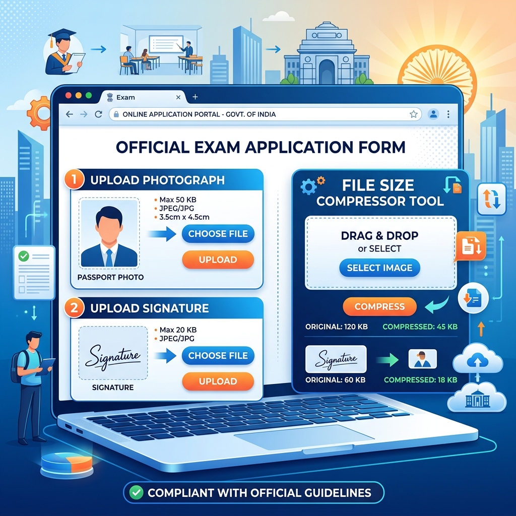 Government Exam Photo & Signature Resizing: UPSC, SSC & Railway Specs (2026)
